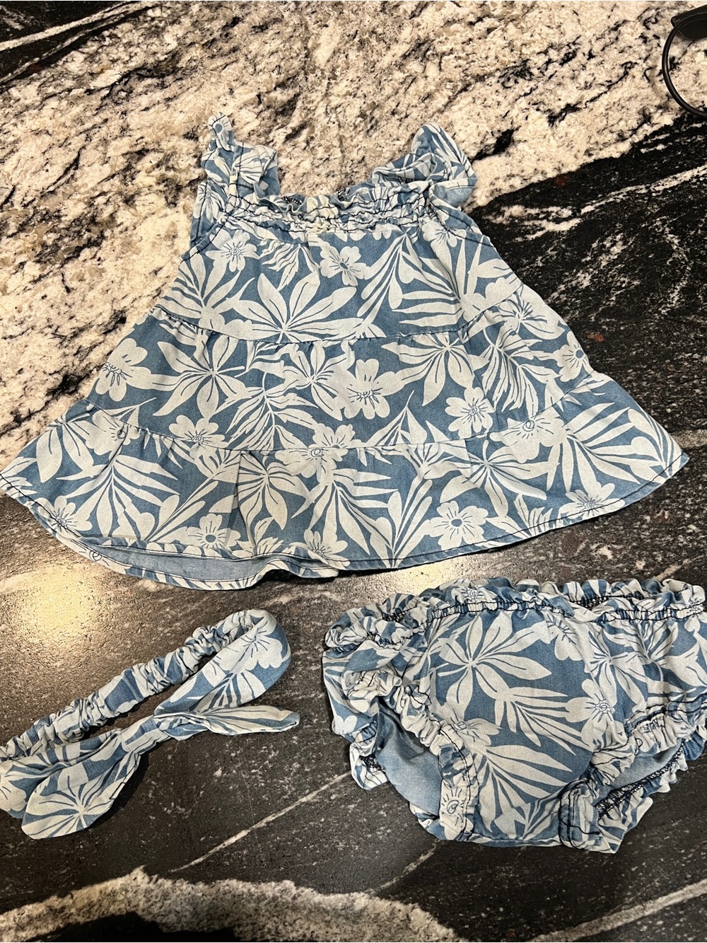 Limited Too Blue Tropical Floral 3-Piece Outfit Set 3–6 Months